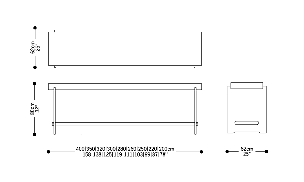 Image of the main dimensions of the product
